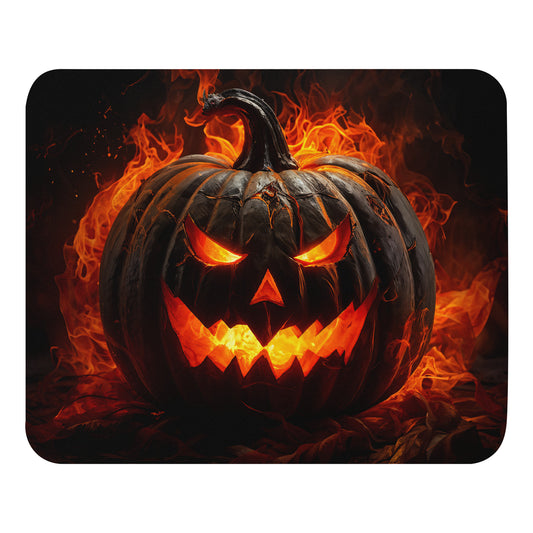 Fire Pumpkin Mouse Pad