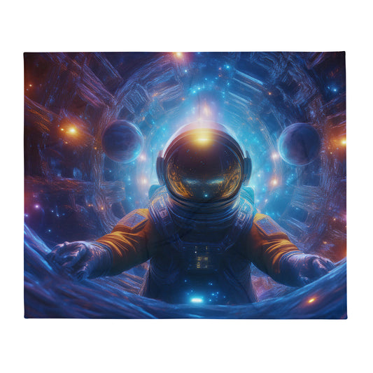 Space Astronaut Throw Blanket 50"x 60"